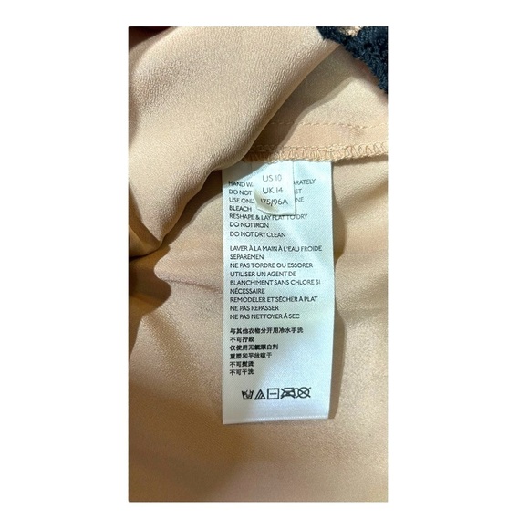 Free People Night Shimmers Sheer Slip Mini Dress Black Lace Sequined 10 - Picture 9 of 9